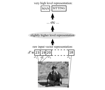 Figure 11: Raw input image is transformed into gradually higher levels of representation.
