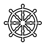 Figure 6: The Wheel of Dharma (Dharmachakra) is an imporant symbol in many dharmic religions, in particular Buddhism where it represents the Noble Eightfold Path.
